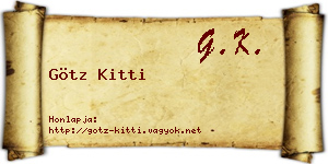 Götz Kitti névjegykártya